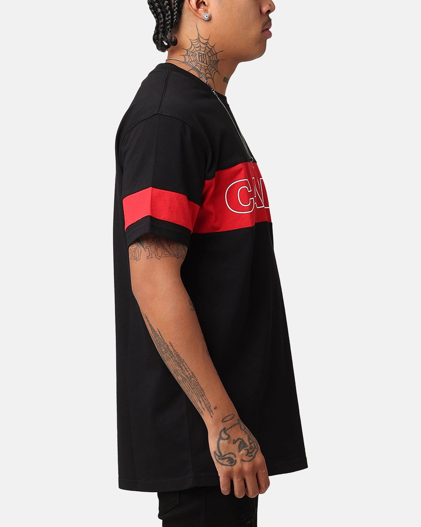 Wedding Sustainable Production Process Carre Bars T-Shirt Black/Red