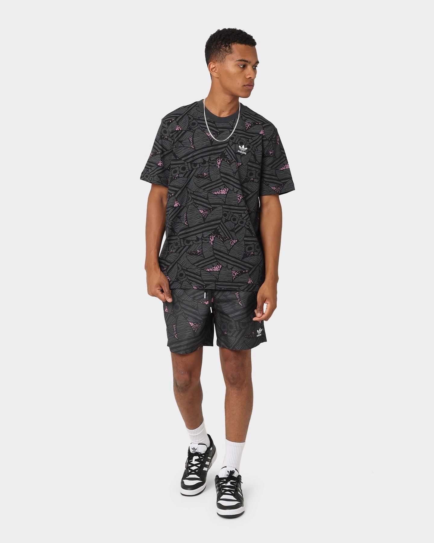 Adidas Trefoil All Over Print Swim Shorts Black/Grey Sox DurableStitching