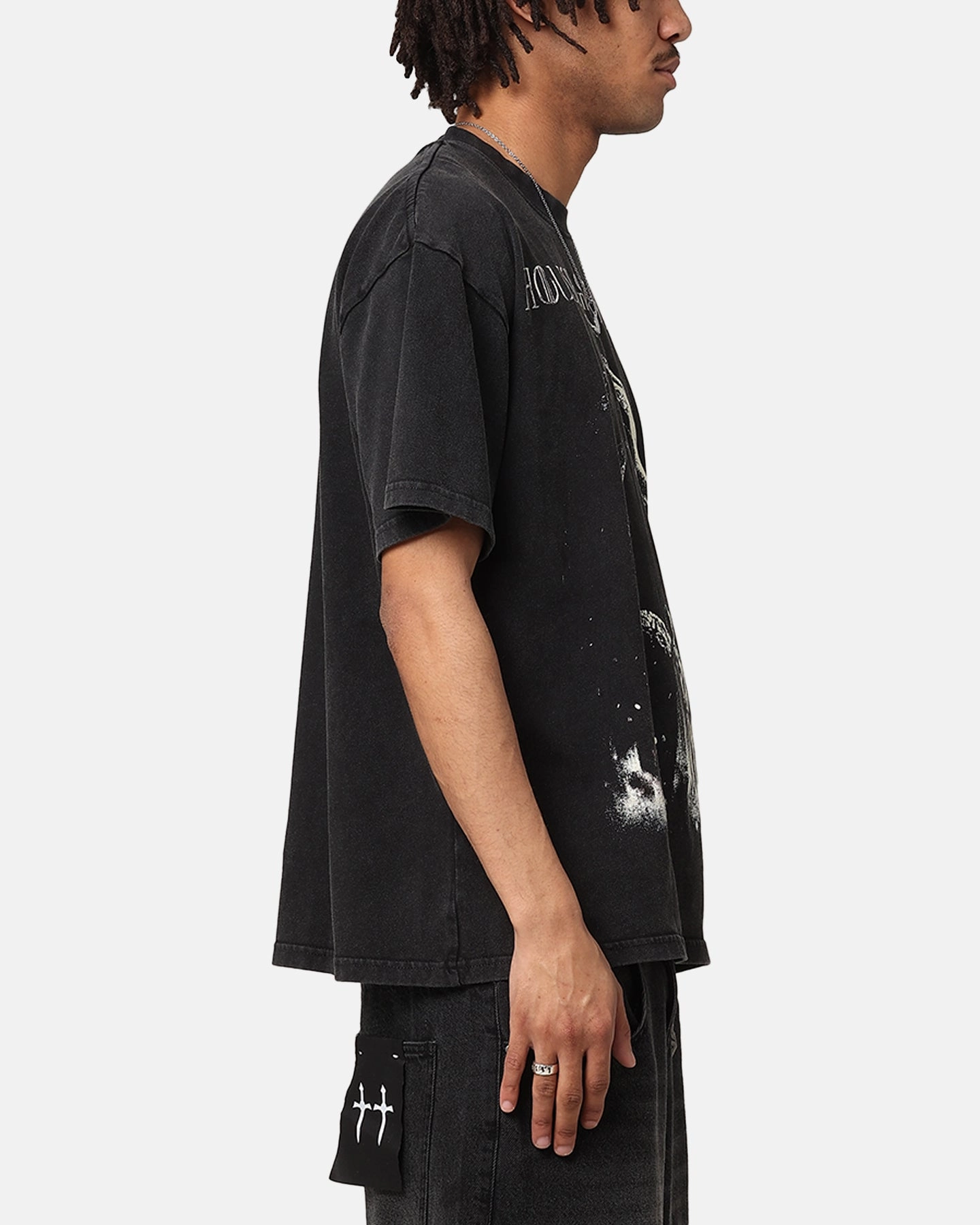 Goat Crew X House Of The Dragons Fire Vintage T-Shirt Black Acidwash Daily Casual Thermal Regulation Layer