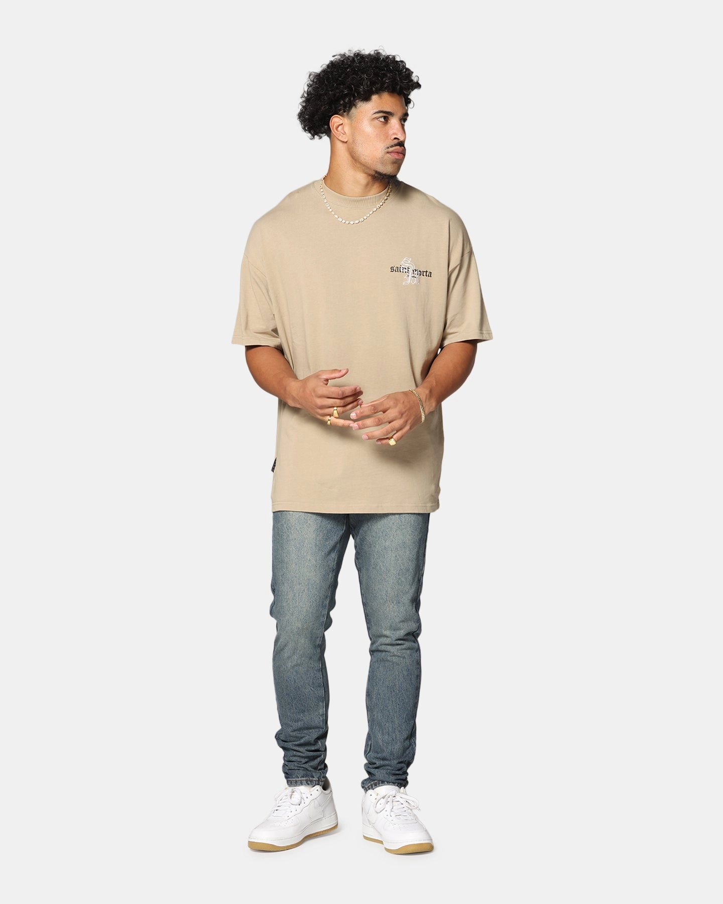 Perfect Fit Layering Must-Have Saint Morta Heritage Boxy T-Shirt Stone