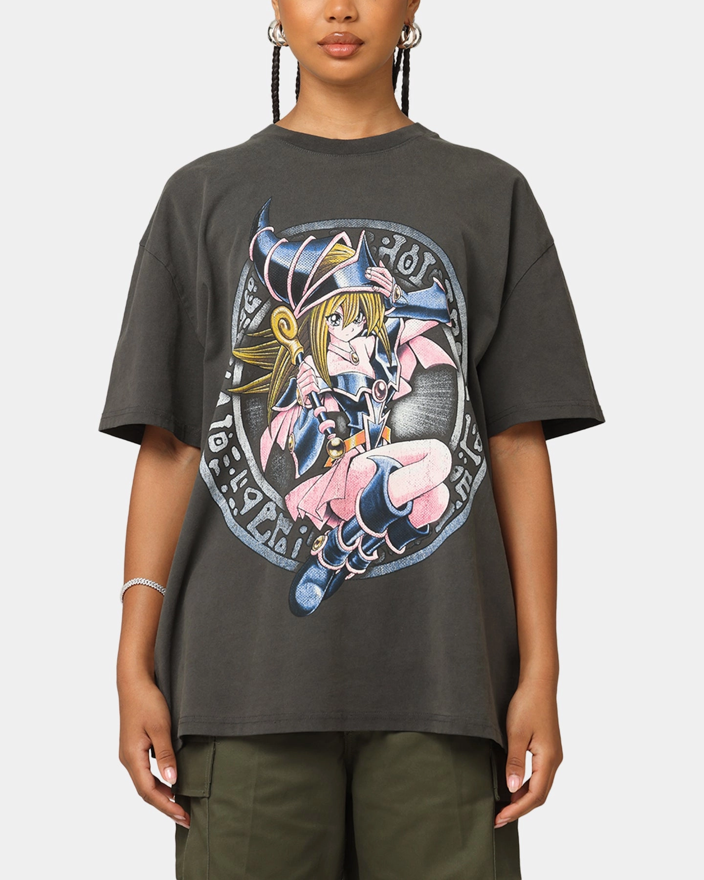 Goat Crew X Yu-Gi-Oh! Dark Magician Girl Card Heavyweight T-Shirt Black Wash Moisture wicking