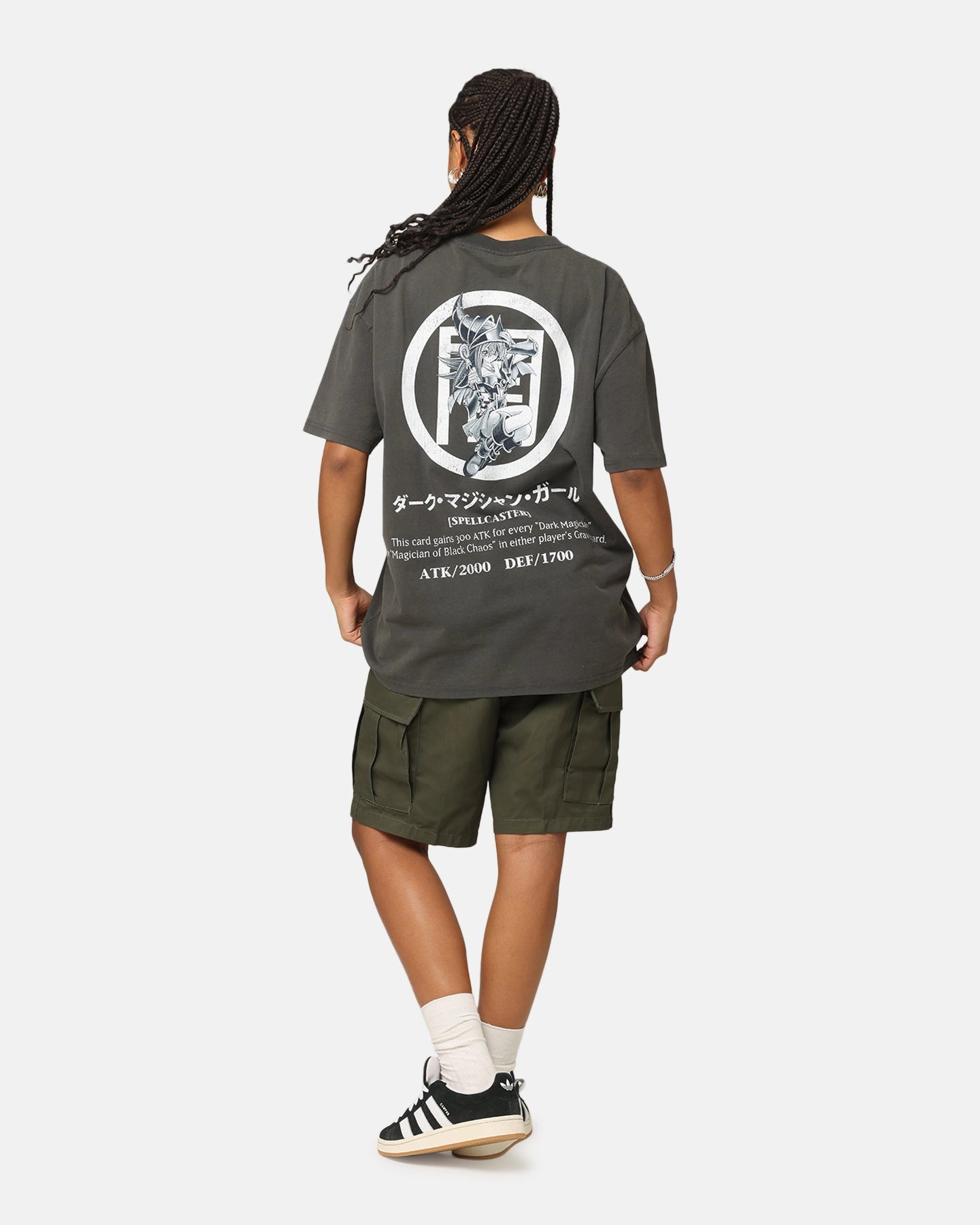 Goat Crew X Yu-Gi-Oh! Dark Magician Girl Card Heavyweight T-Shirt Black Wash Seasonal Outfit