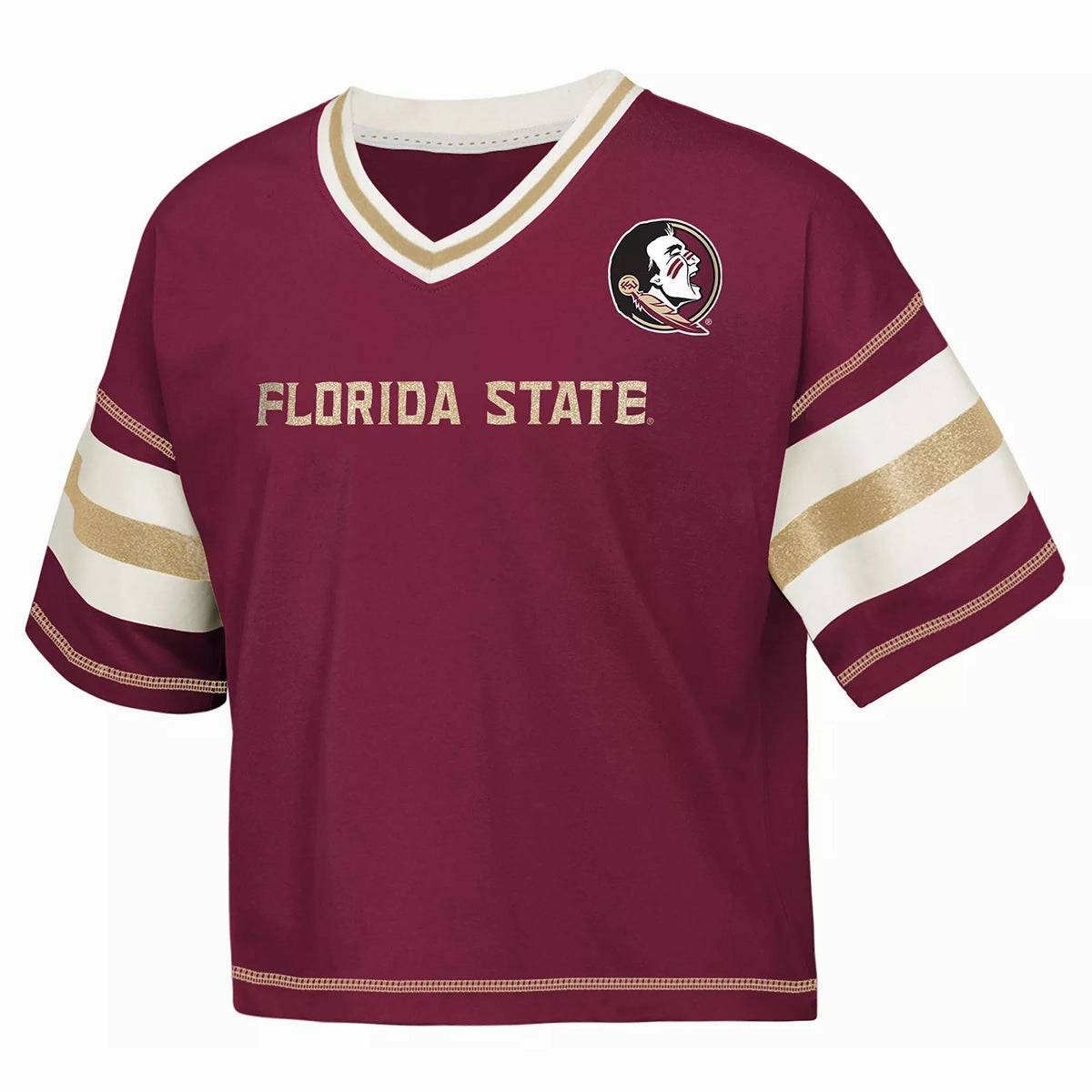 Essential Top Outerstuff Youth Girl's Florida State Seminole Logo Short Sleeve T-shirt - Garnet