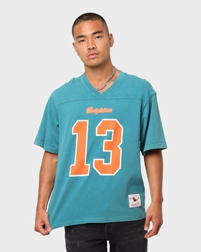 Mitchell Miami Dolphins Off Field Helmet Vintage T-Shirt Faded Teal Everyday Fashion Look Quality Comfort