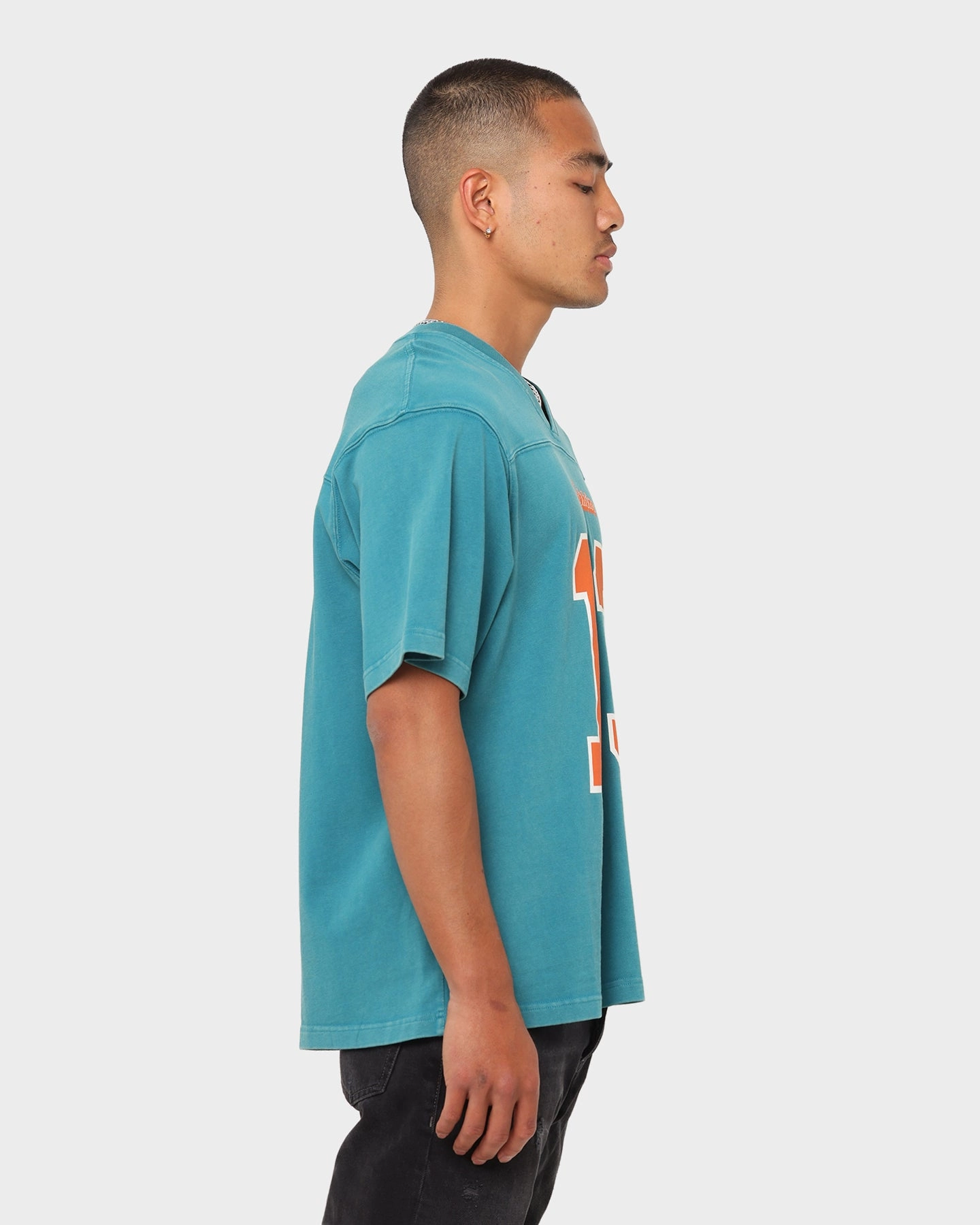 Mitchell Miami Dolphins Off Field Helmet Vintage T-Shirt Faded Teal Odor Control Finish