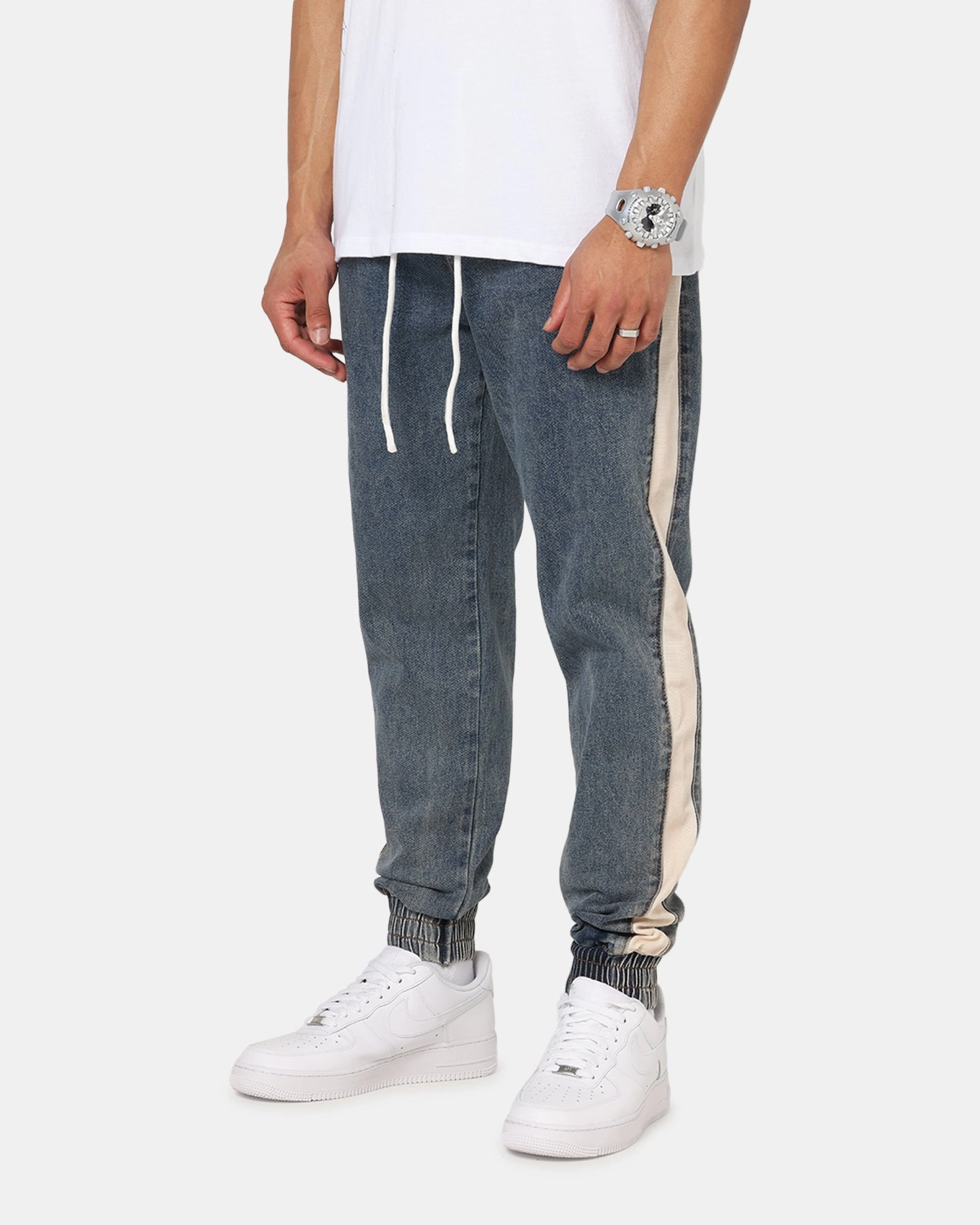 Saint Morta Sidewinder Denim Joggers Dirty Denim UVProtection Casual Style