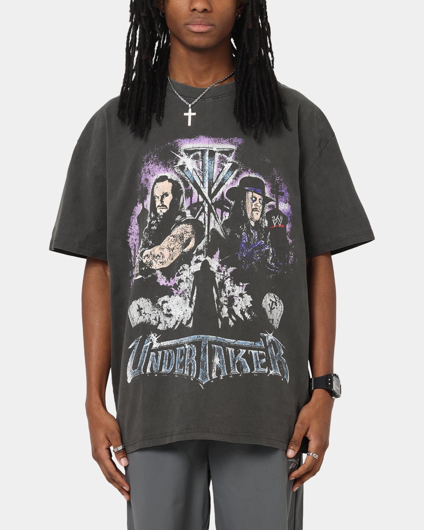 Urban Style Trend Culture Kings X WWE The Undertaker Summer Slam Heavy T-Shirt Black Wash