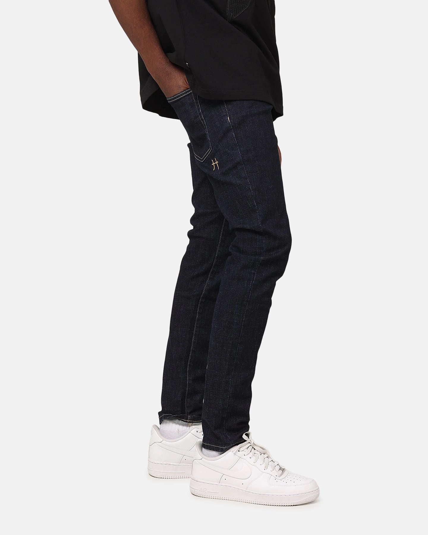 Saint Morta Tapered Denim Jeans Raw Indigo Fade Resistant Wash Basic Piece
