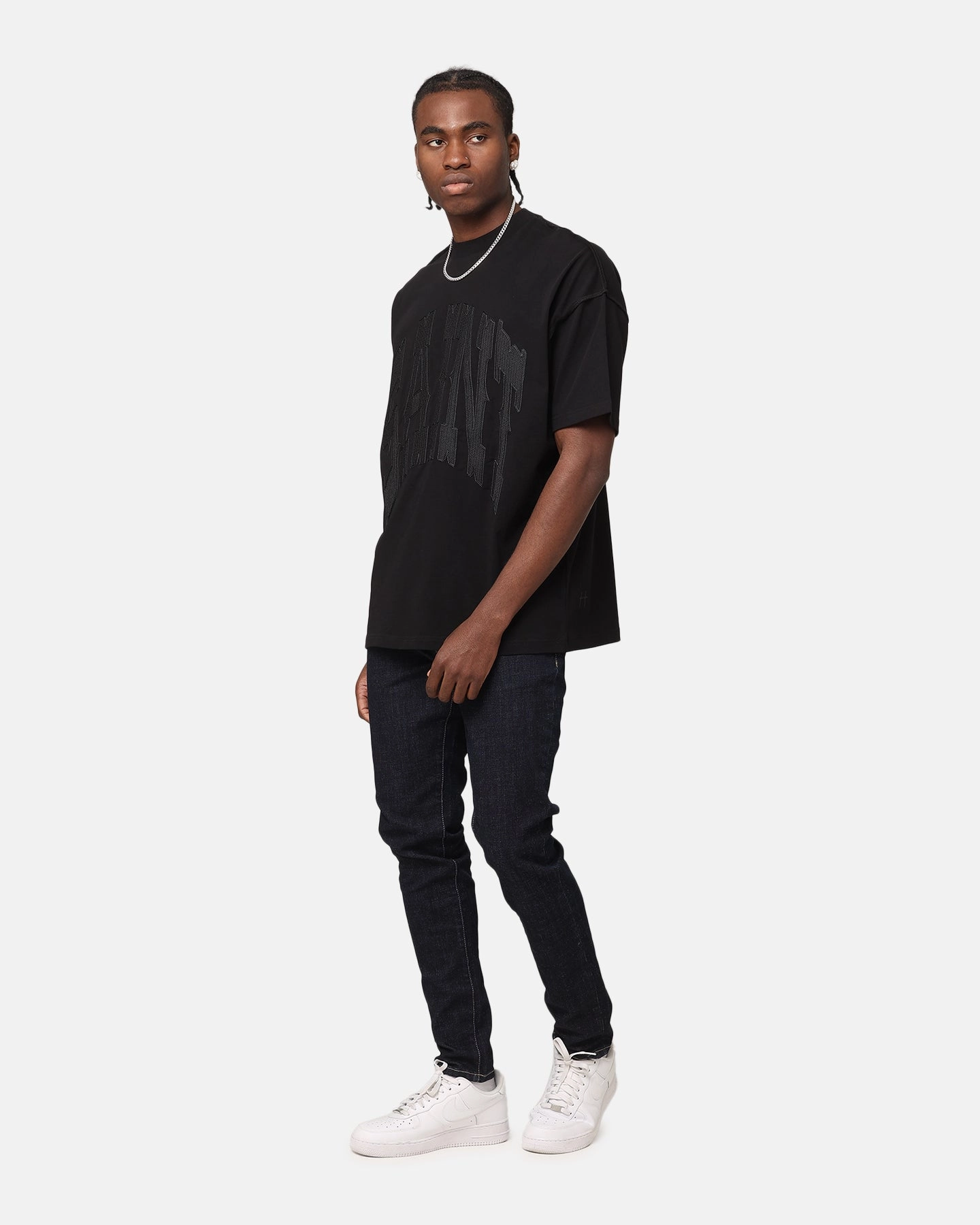 Premium Party Look Saint Morta Tapered Denim Jeans Raw Indigo