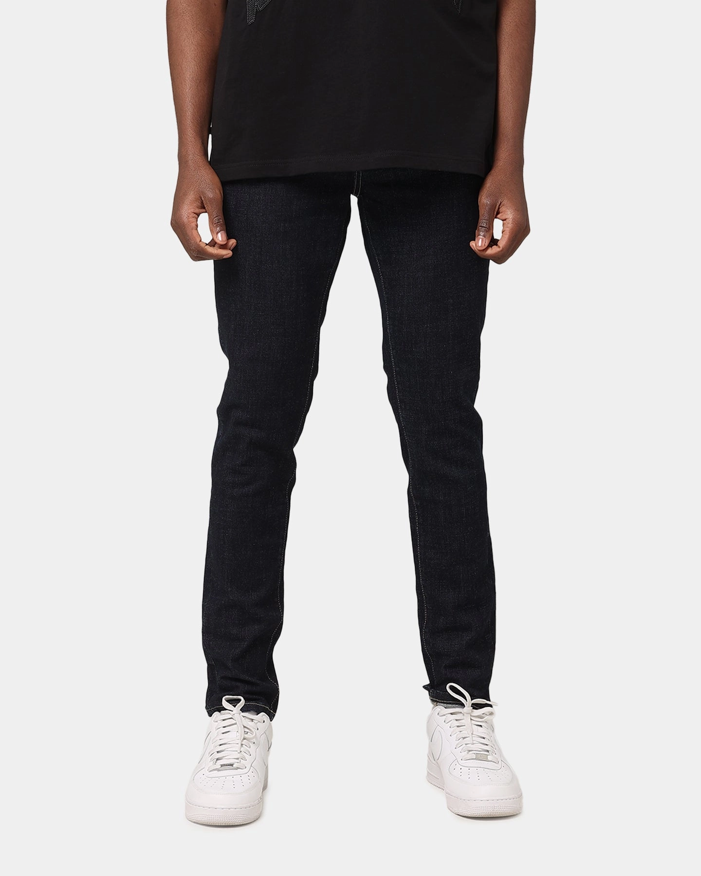 Shrink Resistant Denim Organic Cotton Saint Morta Tapered Denim Jeans Raw Indigo