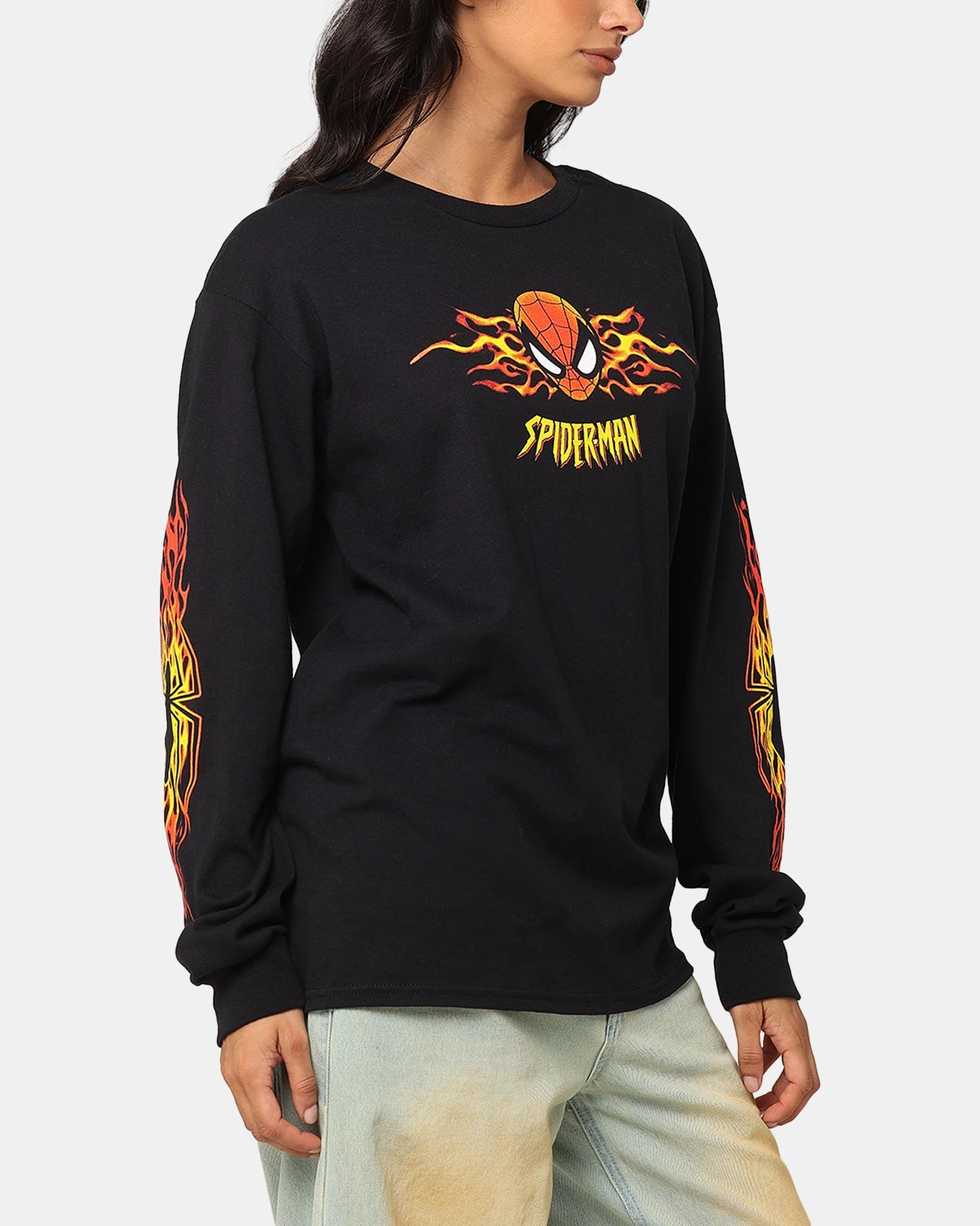 Goat Crew Marvel Spider-Man Y2K Spidey Long Sleeve T-Shirt Black Premium Comfort
