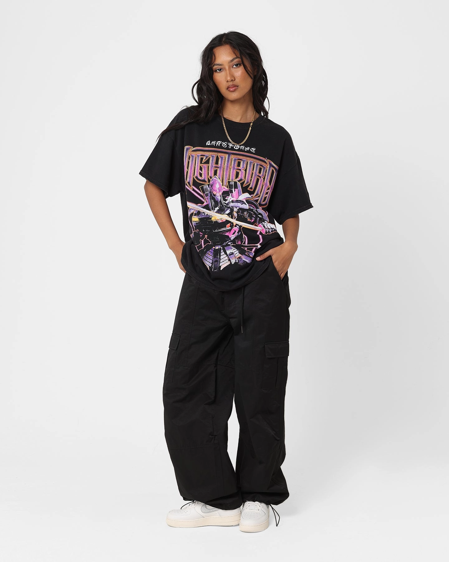 Goat Crew X Transformers Nightbird Vintage T-Shirt Black Wash Moisture Management Technology