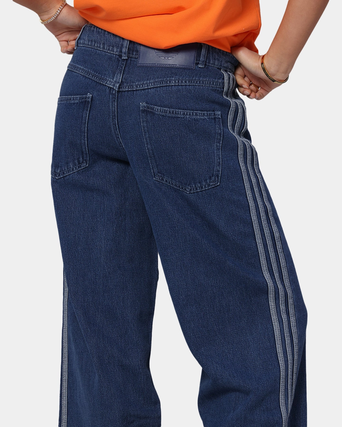 Adidas Women's Denim 3-Stripes Track Pants Indigo Denim Smart Casual