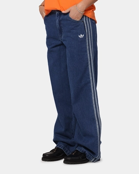 Adidas Women's Denim 3-Stripes Track Pants Indigo Denim All Day Wear
