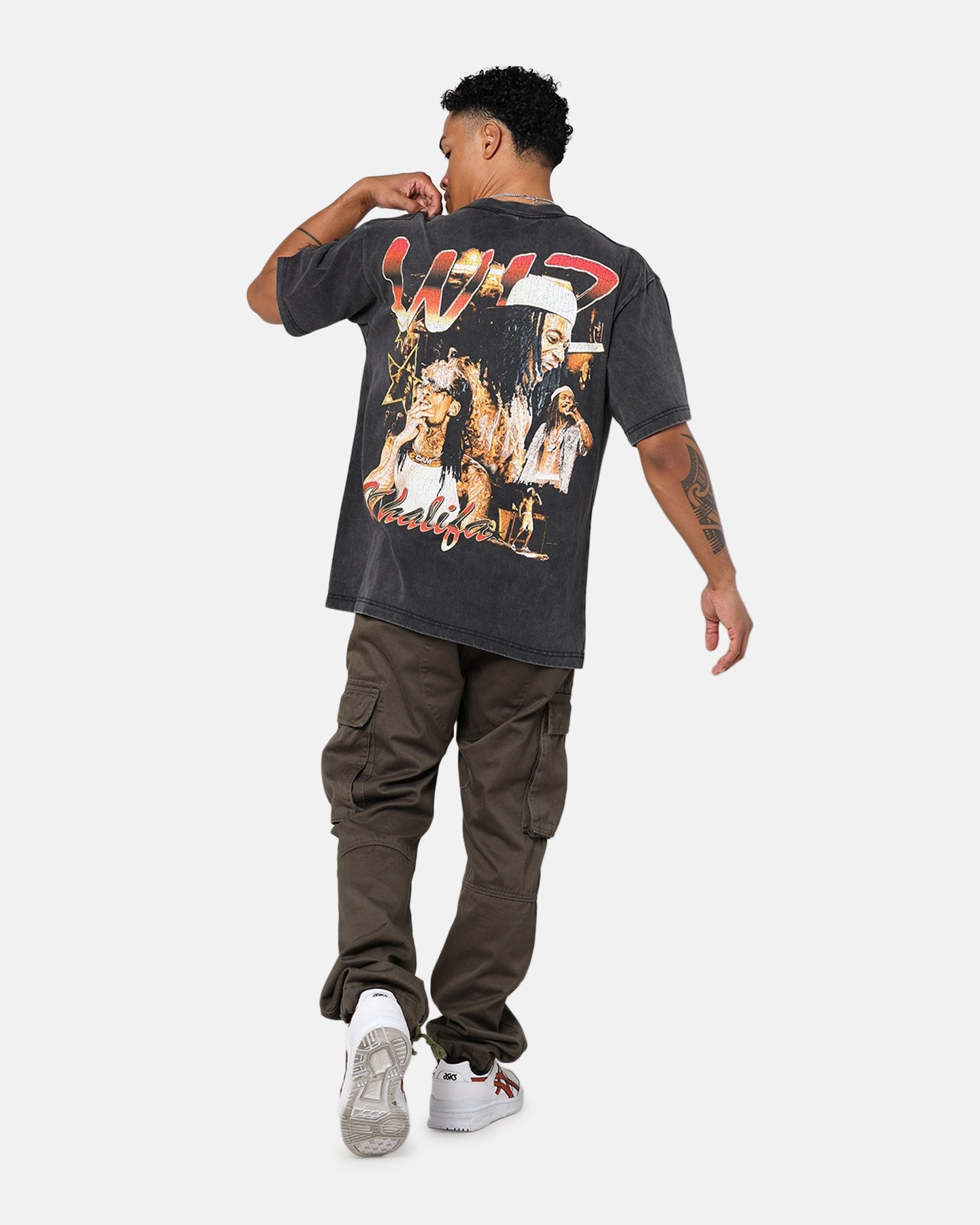 Relax Style Trend ID Supply Wiz Khalifa Smoke T-Shirt Washed Black