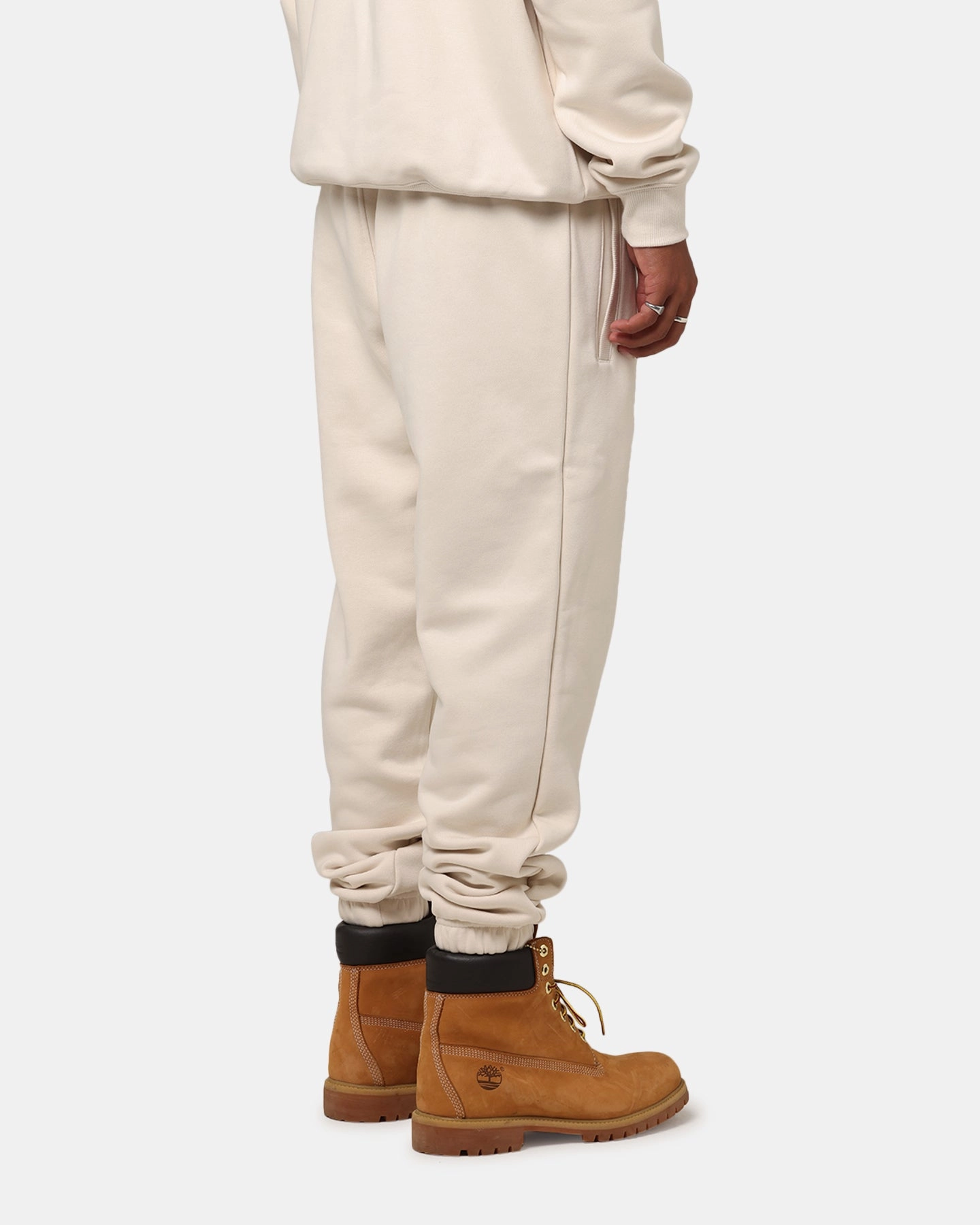 Sporty Comfort Fit High Durability Stitching Adidas Originals 70's Fleece Joggers Wonder White