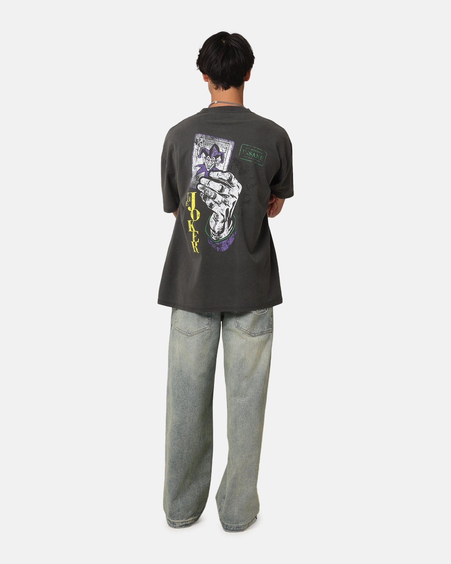 American Thrift X DC Batman The Joker Harley Hoax Heavyweight T-Shirt Black Wash No Shrink Fabric AllSeasonWear
