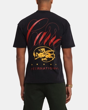 Scoop neck femininity Trendy Vibe Carre Golden Scale T-Shirt Black Acidwash