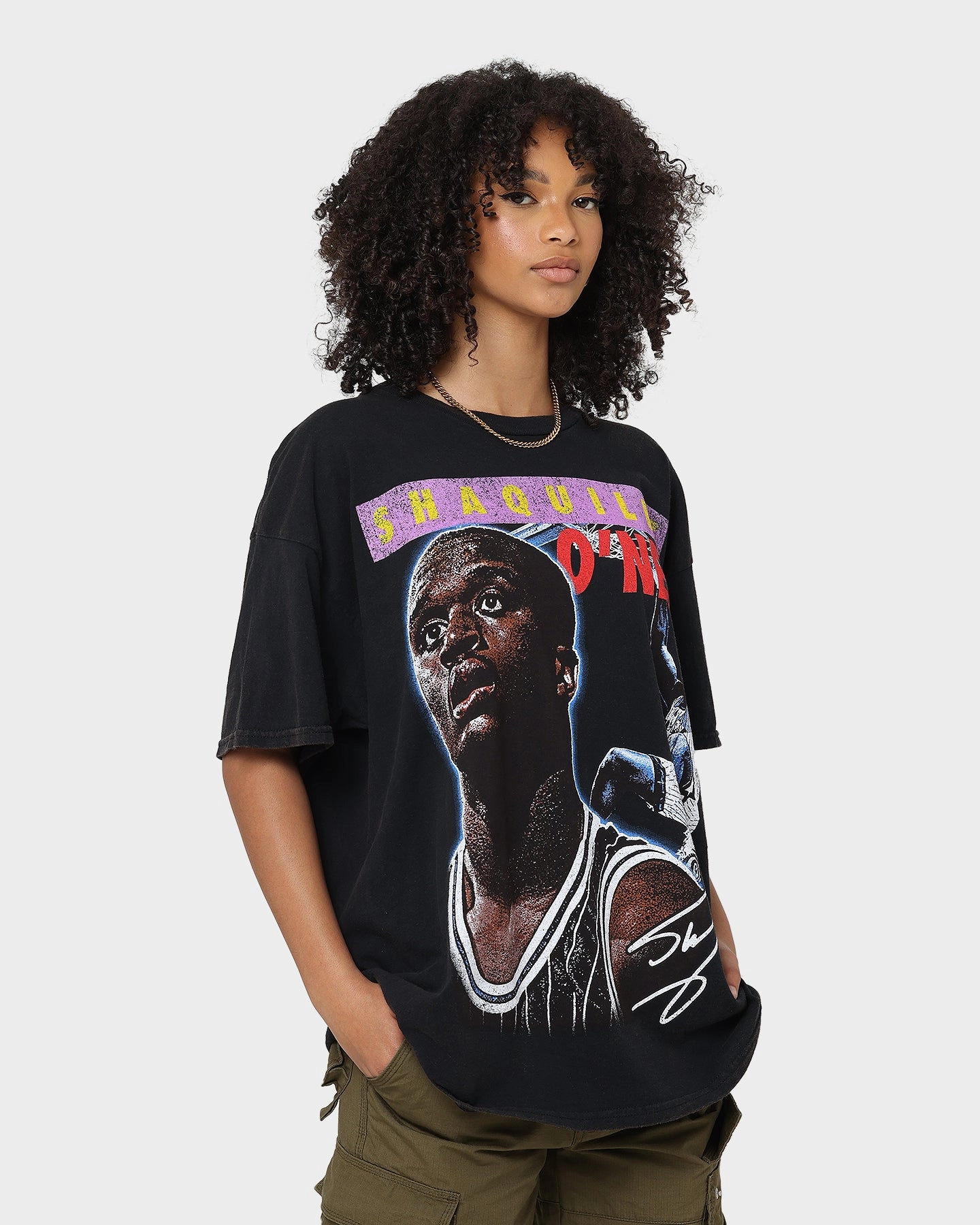 ThermoregulatingFabric Goat Crew X Shaq Dunk Vintage T-Shirt Washed Black
