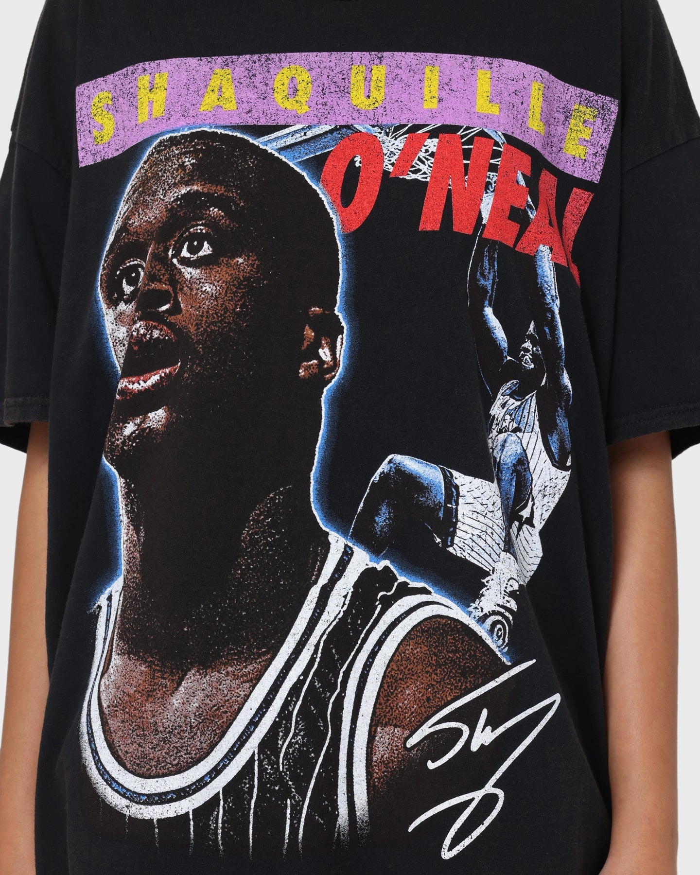 Goat Crew X Shaq Dunk Vintage T-Shirt Washed Black Sporty Layer