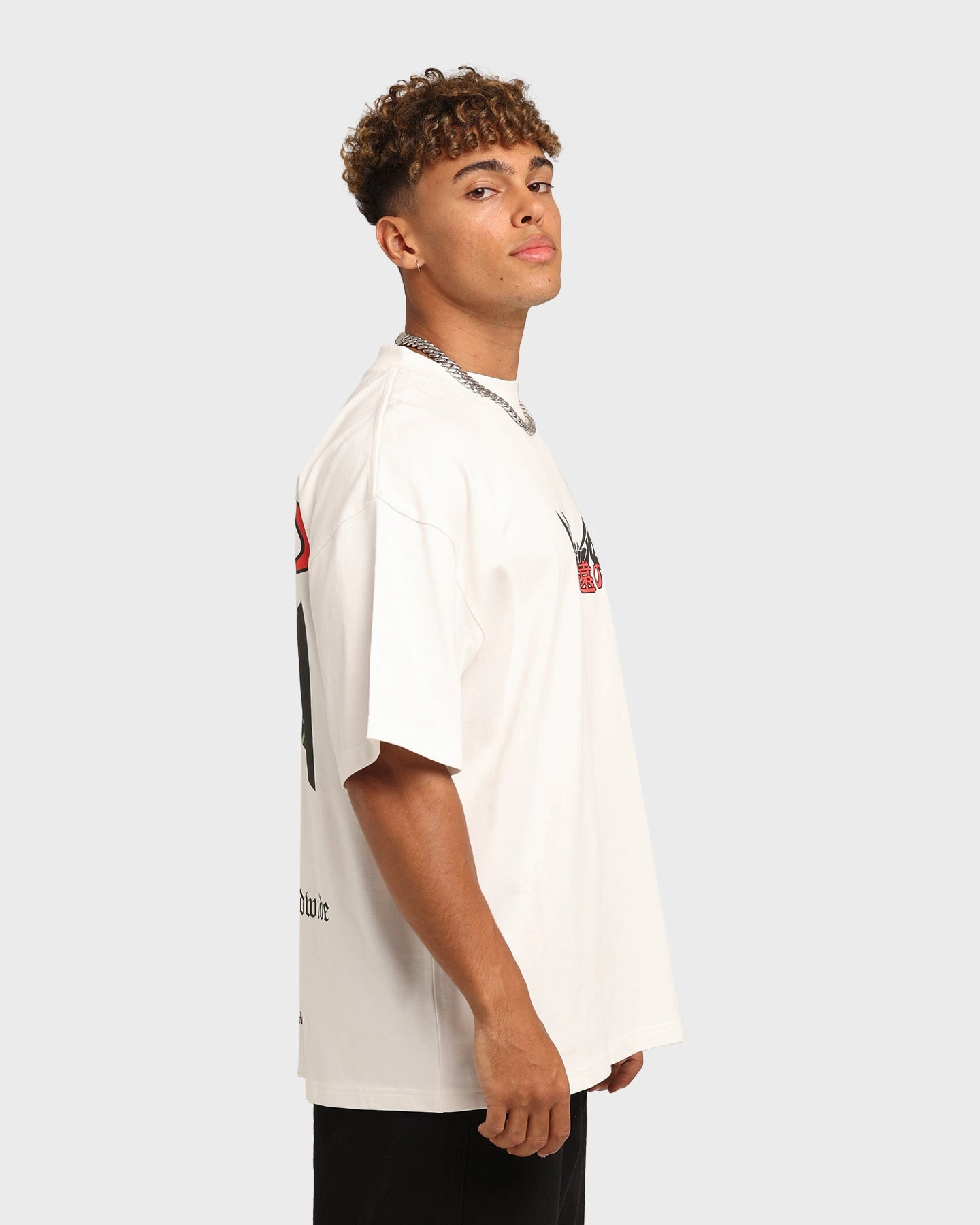 Anti Perspiration Lining Classic Crew Neck Loiter Eternal Vintage T-Shirt Off White