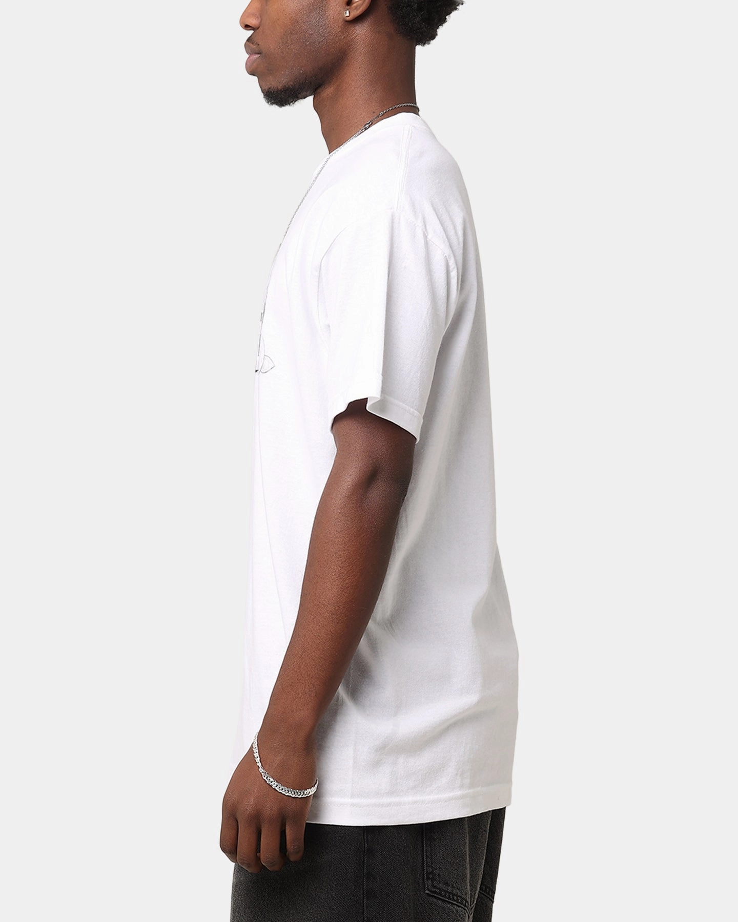 Layered Wear Stretch Jersey Knit Secret Club Timepiece T-Shirt White