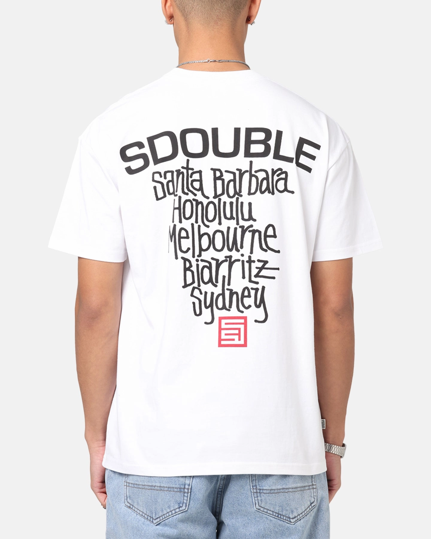 S Double Cities T-Shirt White loose but not baggy