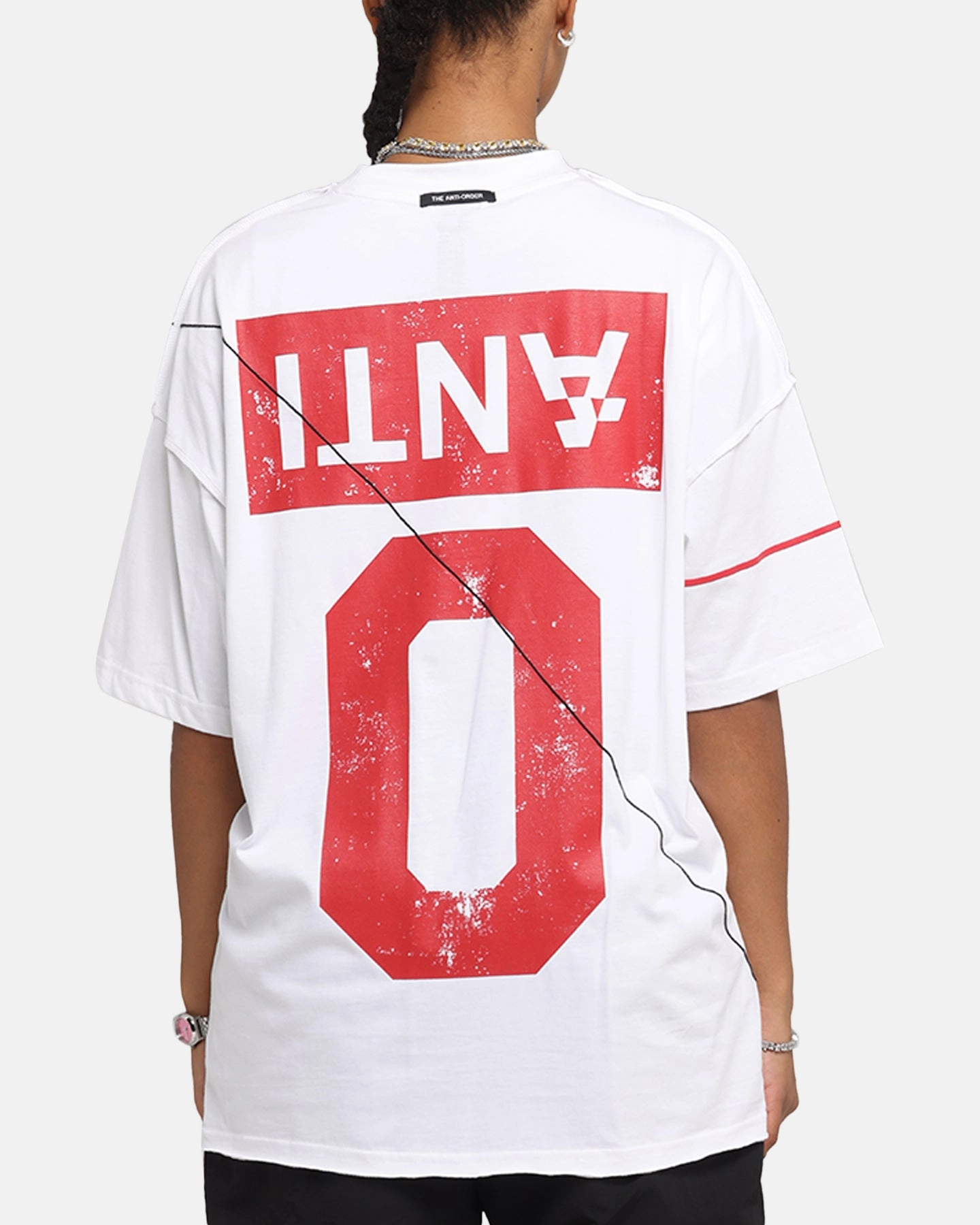 SoftTouchFinish The Anti Order Azero Non Seam Oversized T-Shirt White/Red
