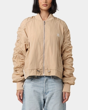 Adidas Women's Light Weight Bomber Jacket Magic Beige Multi Pocket