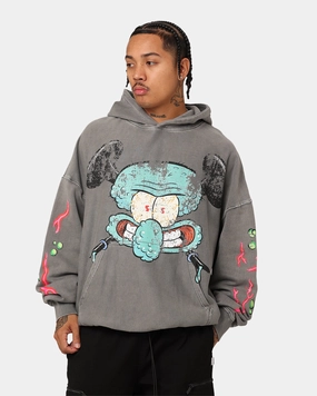 Moisture wicking Hold American Thrift X Spongebob Squarepants Squidward Hoodie Washed Charcoal