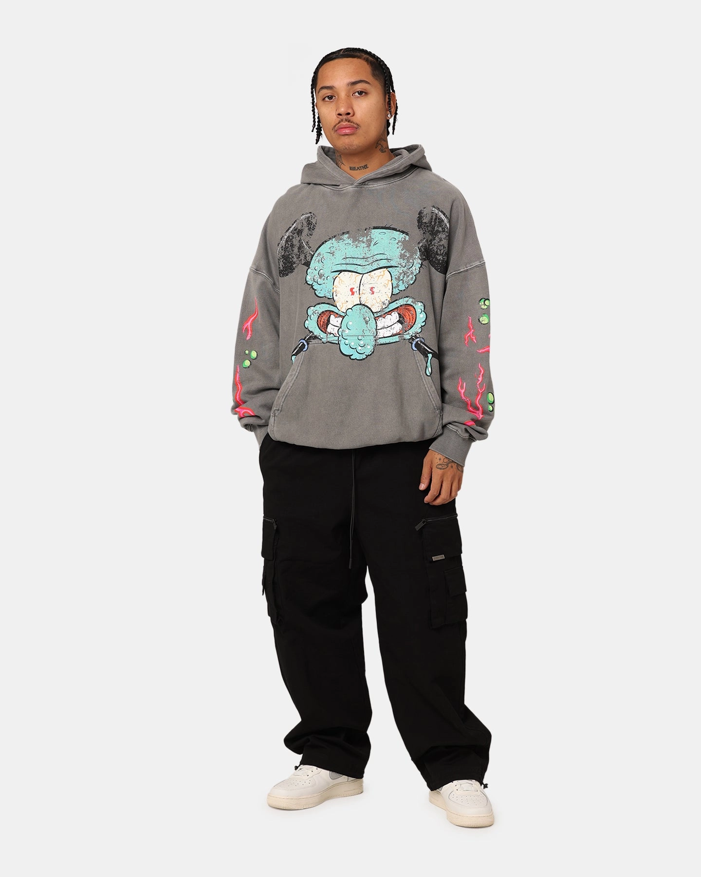 rehearsal Preserve American Thrift X Spongebob Squarepants Squidward Hoodie Washed Charcoal