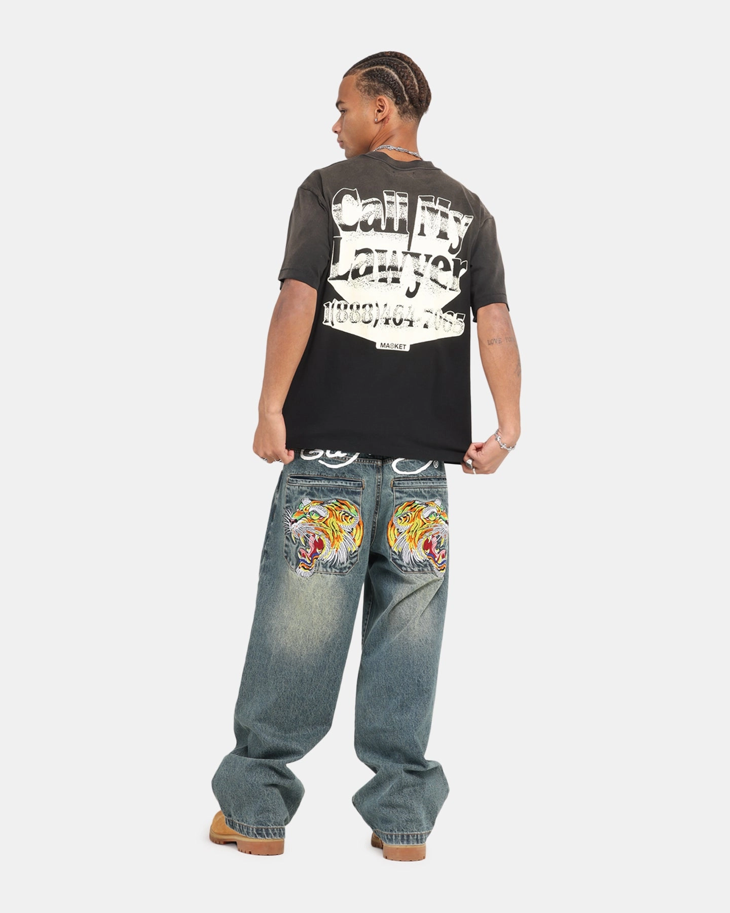 Market Call My Lawyer 3D T-Shirt Faded Black Classic Outfit