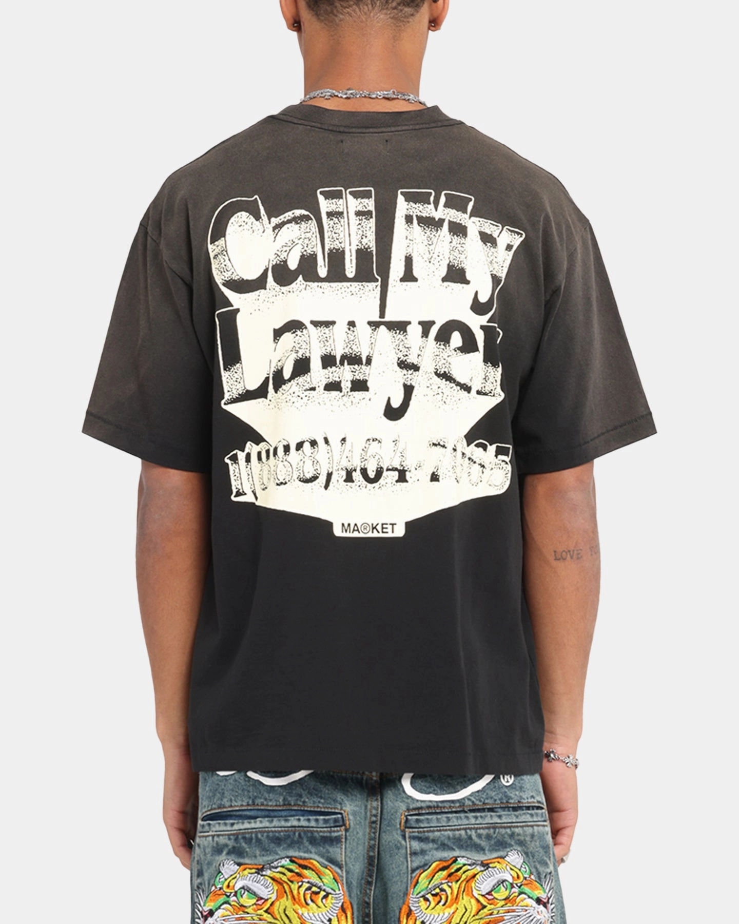 Market Call My Lawyer 3D T-Shirt Faded Black Stylish Comfort MultiPly Fabric
