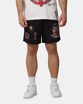 Recycled Polyester Blend Mitchell & Ness Chicago Bulls Champs Nylon Shorts Black