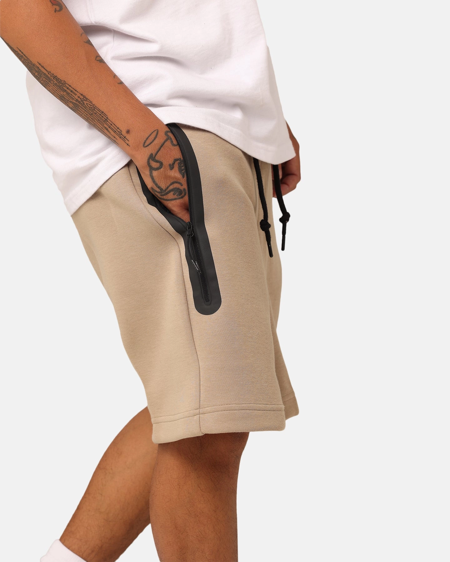 Nike Tech Fleece Shorts Khaki/Black Bold colors