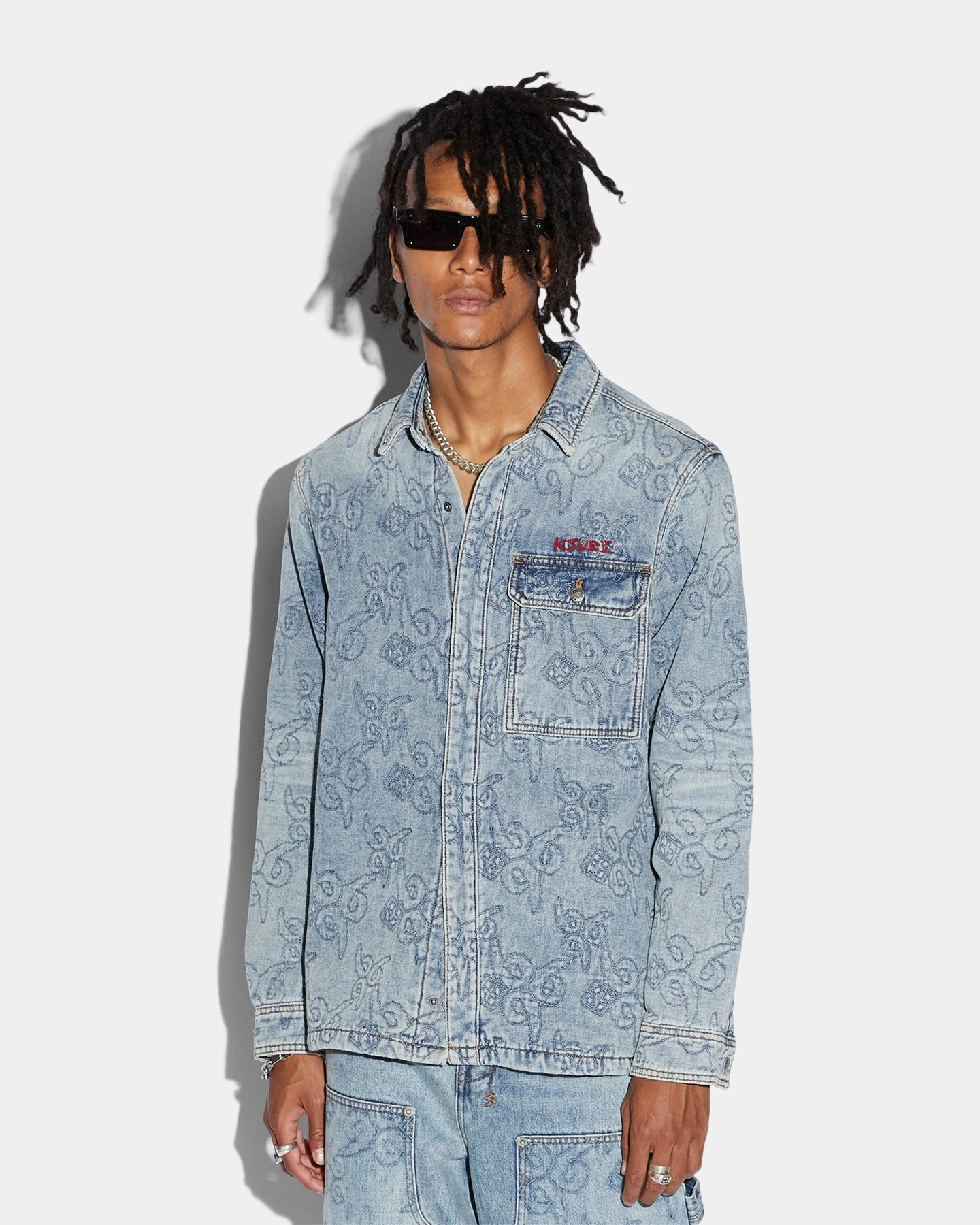 Ksubi X Juice Wrld K9 Stone Quilted Long Sleeve Shirt Denim Weekend Vibe