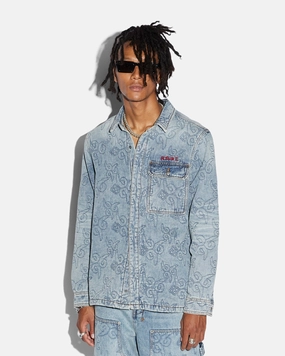 Ksubi X Juice Wrld K9 Stone Quilted Long Sleeve Shirt Denim Weekend Vibe
