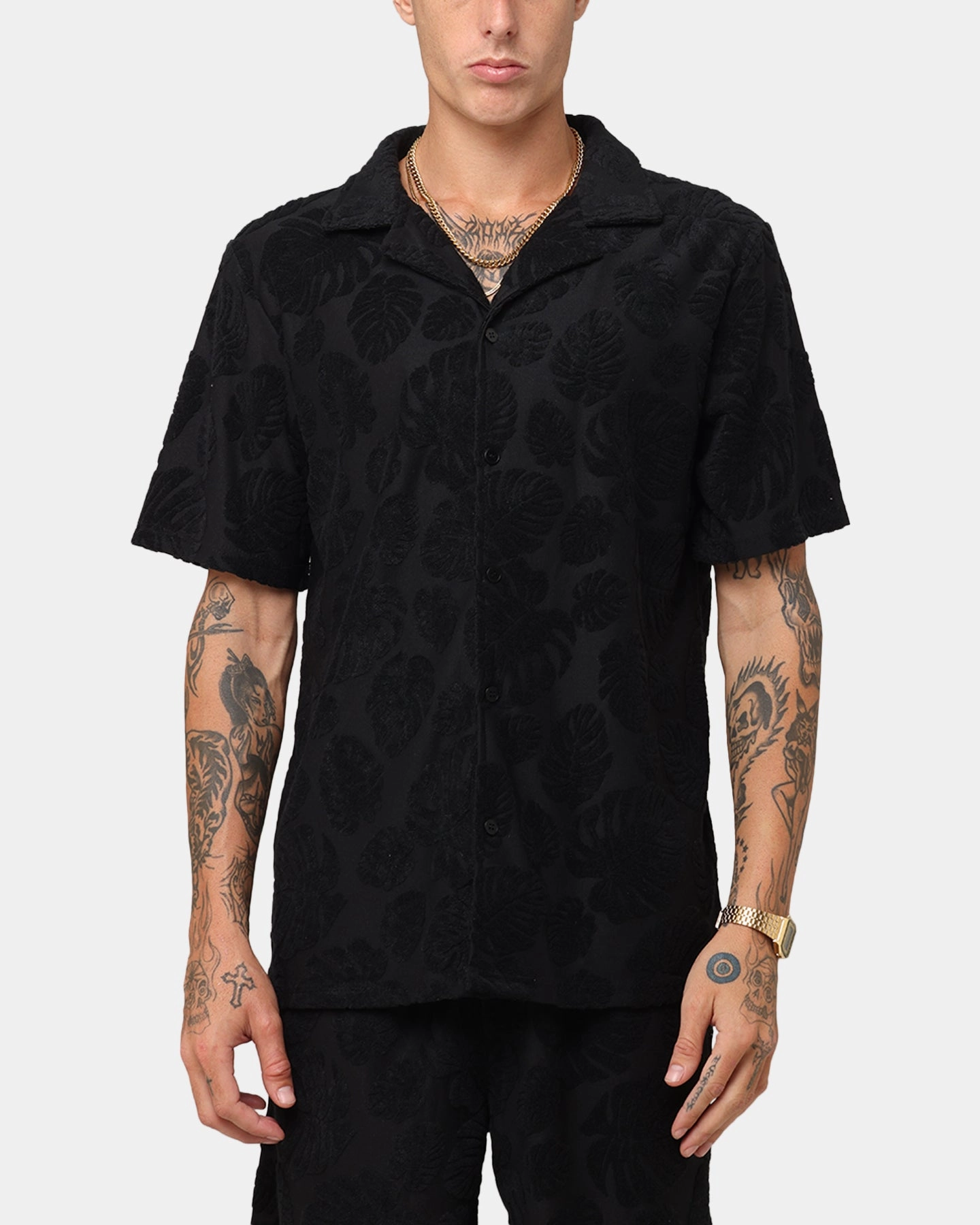 Spring Break Formal Elegance XXIII Dark Amazon Button Up Shirt Black