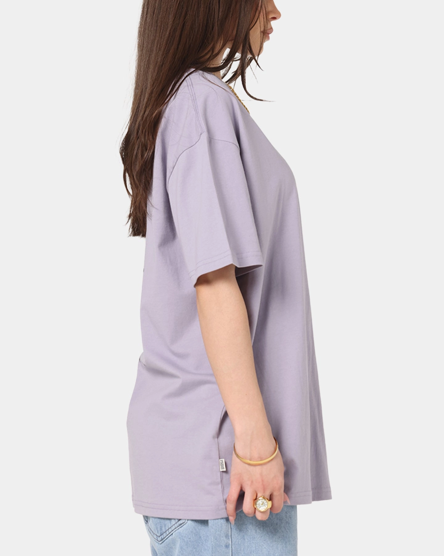 Chilly Day Wear Simple and Chic S Double Crown Dot T-Shirt Dusty Purple