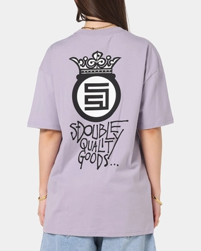 S Double Crown Dot T-Shirt Dusty Purple Loose Fit Classic Wearable