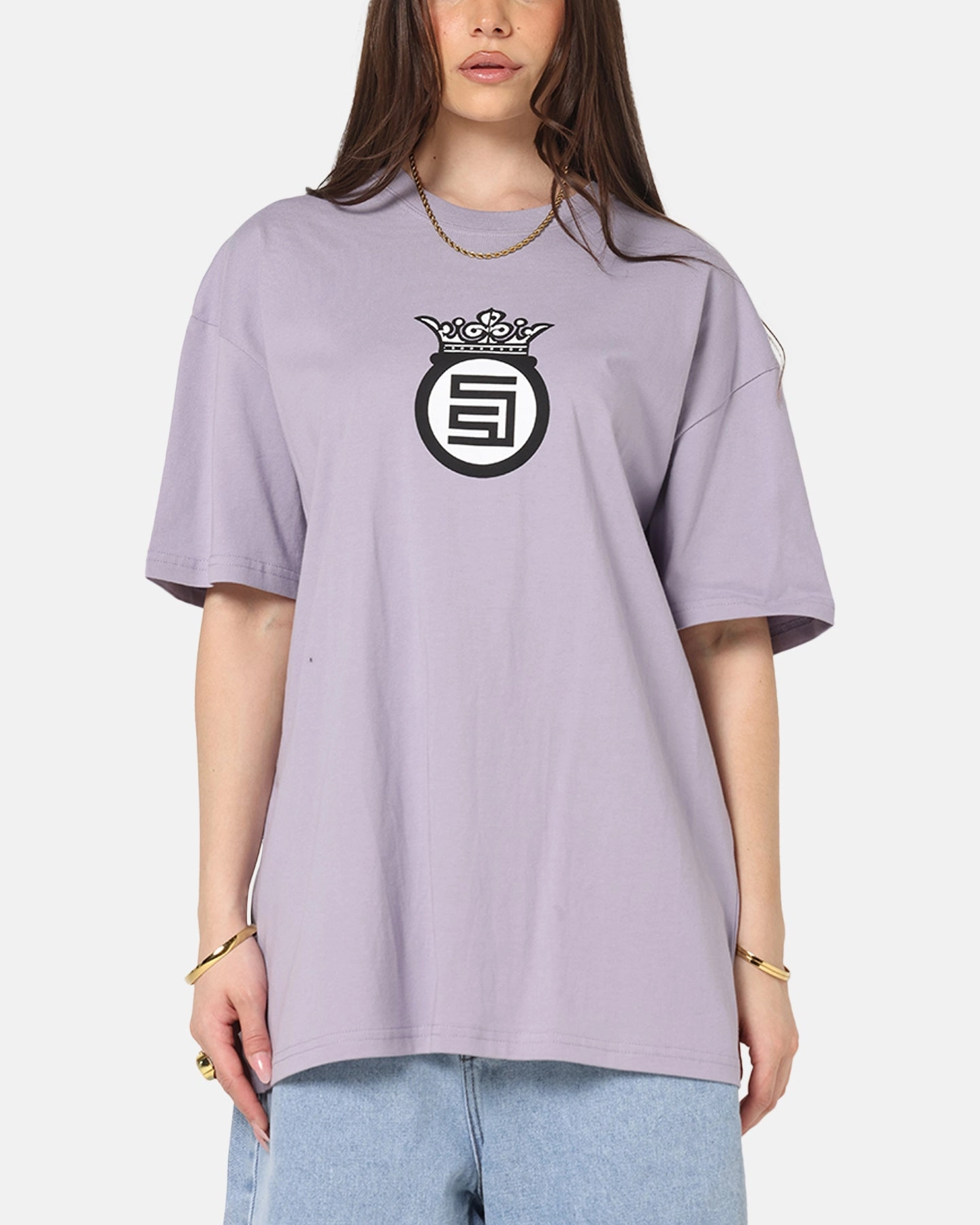 S Double Crown Dot T-Shirt Dusty Purple ReinforcedShoulderPanels