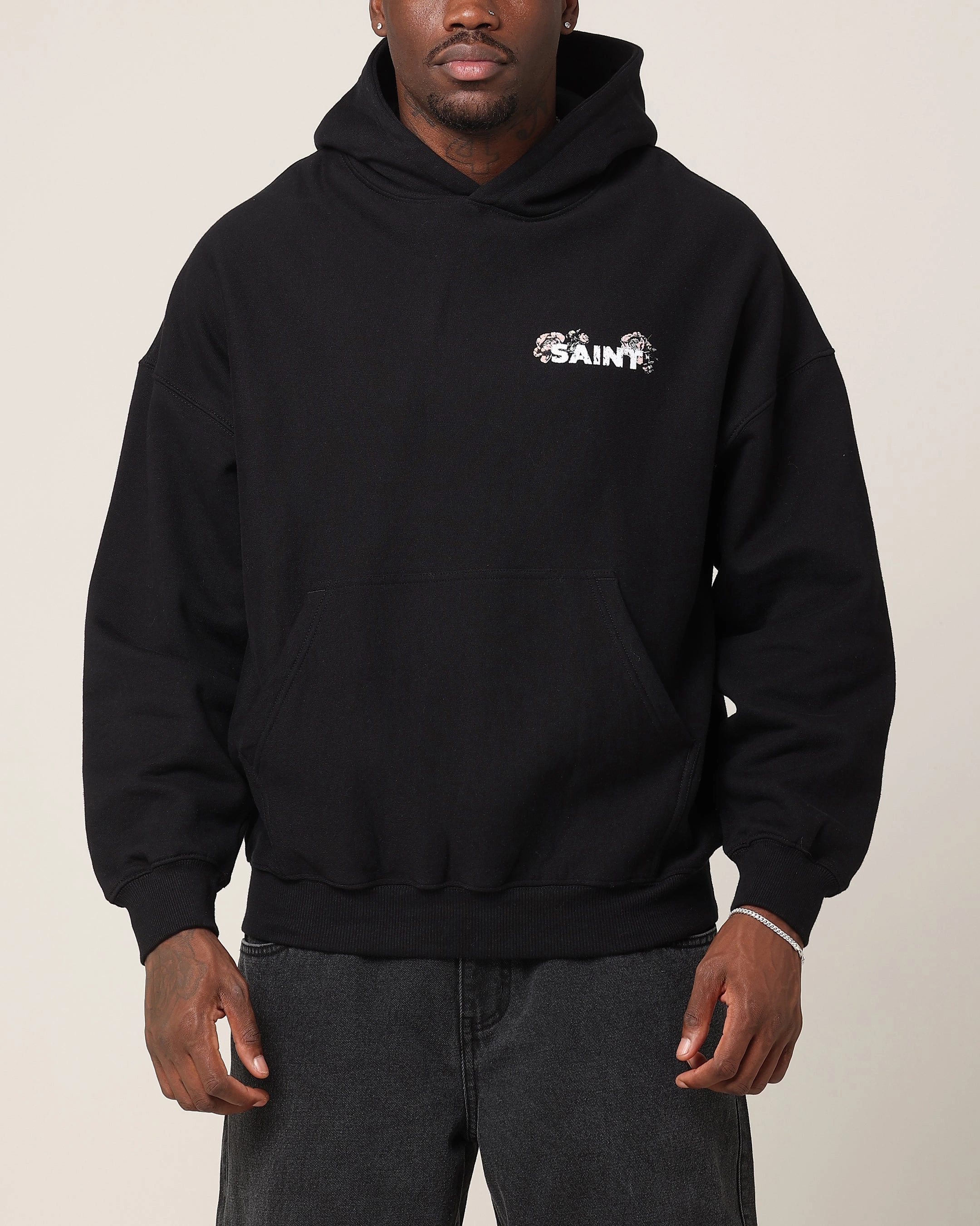 Saint Morta Wildflower Hoodie Black Breathable Layer