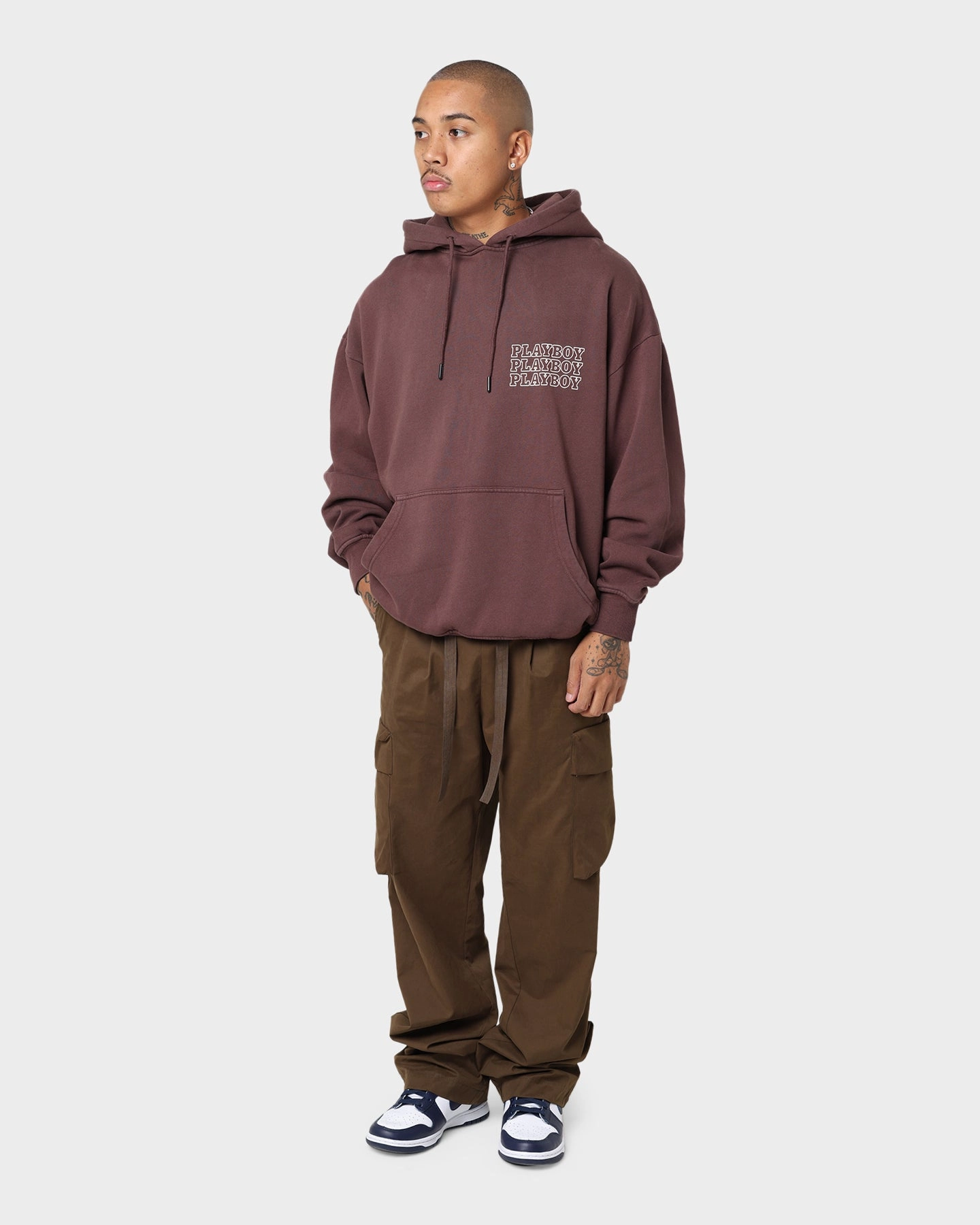 Playboy November 2013 Sepia Hoodie Brown Minimalist Style Anti Static Material