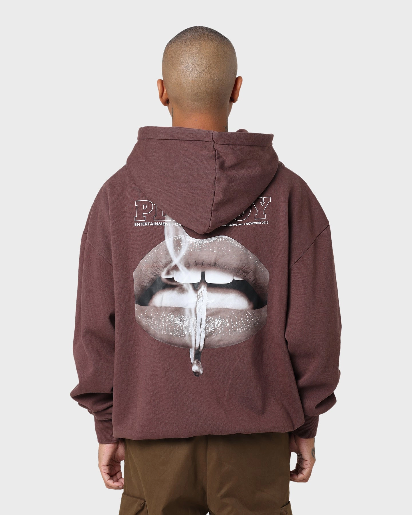 Playboy November 2013 Sepia Hoodie Brown Stay Easy