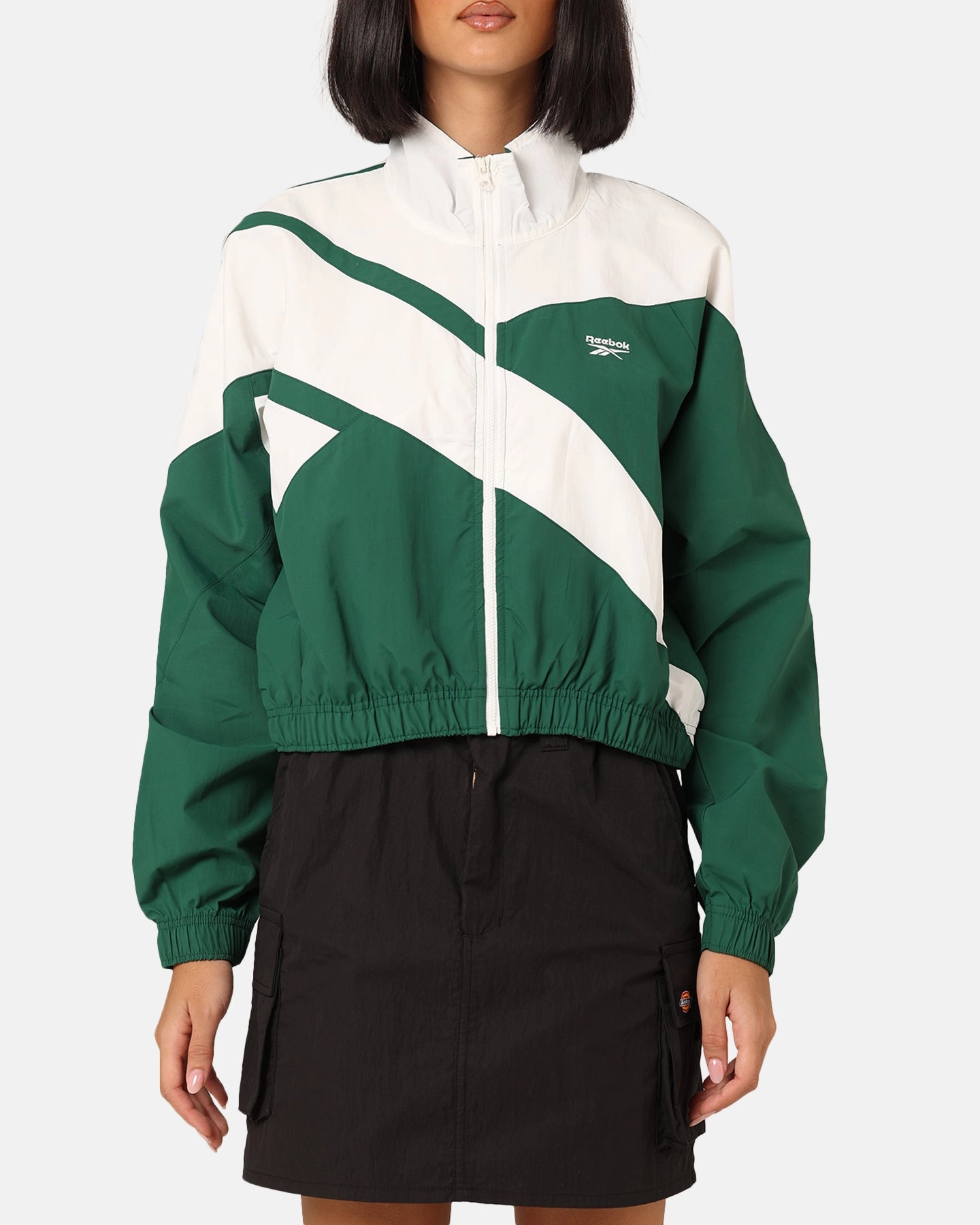 Hiking Gear Full Zip Closure Reebok Women's Court Classics Track Top Dark Green