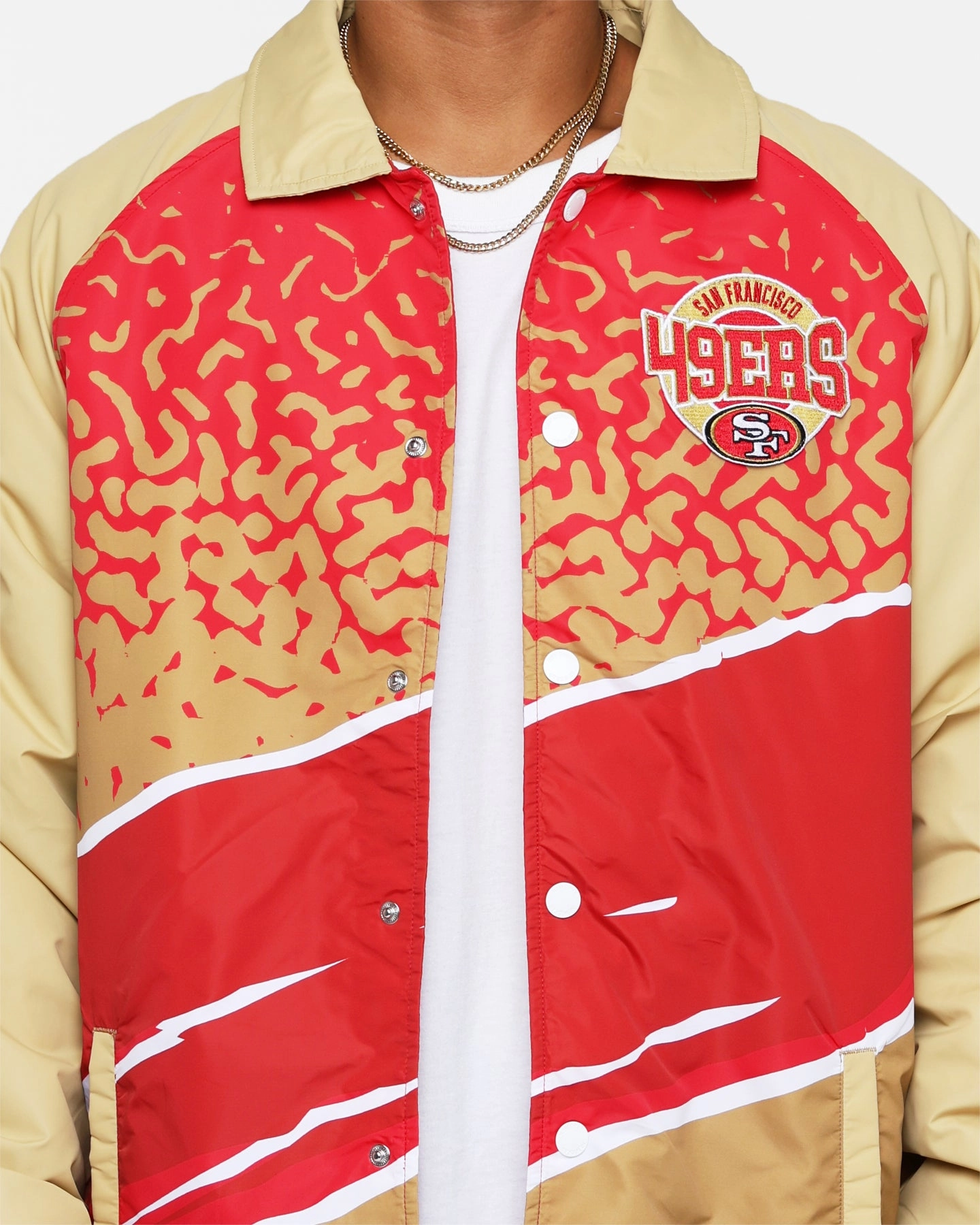 New Era San Francisco 49ers Coach Jacket Red Waterproof Shell Party
