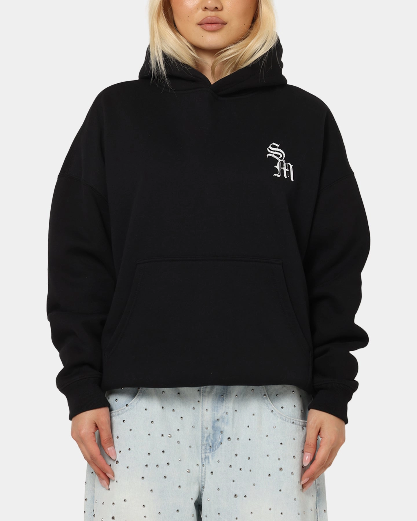 Saint Morta Redemption Boxy Hoodie Black Easy Comfort