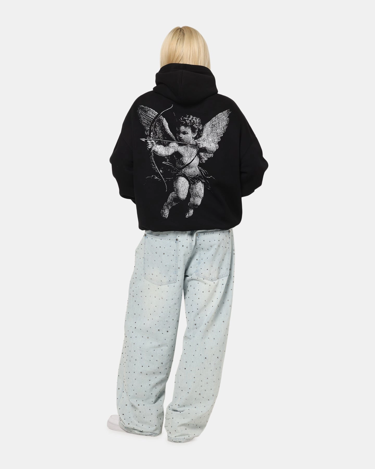 Help Excellence Saint Morta Redemption Boxy Hoodie Black