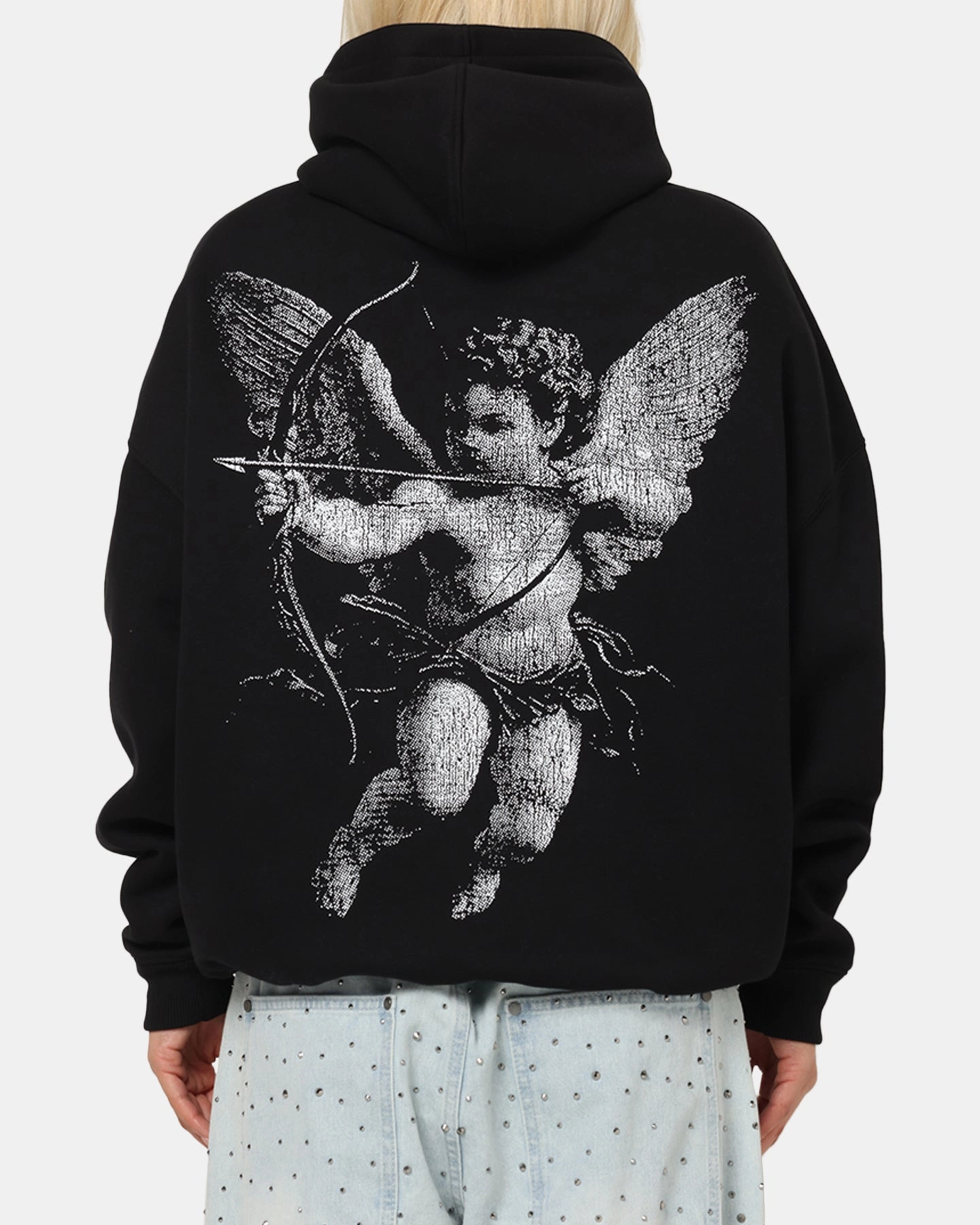 Stylish Design Folder Saint Morta Redemption Boxy Hoodie Black