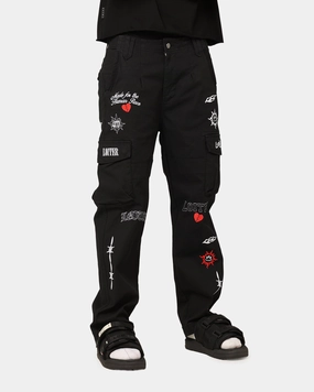 Loiter Sketch Cargo Pants Black Soft Brushed Lining